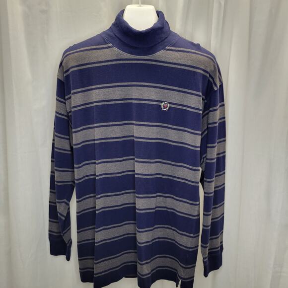 Tommy Hilfiger Vintage Y2K Navy Gray Polo Turtleneck, XL - Picture 1 of 7